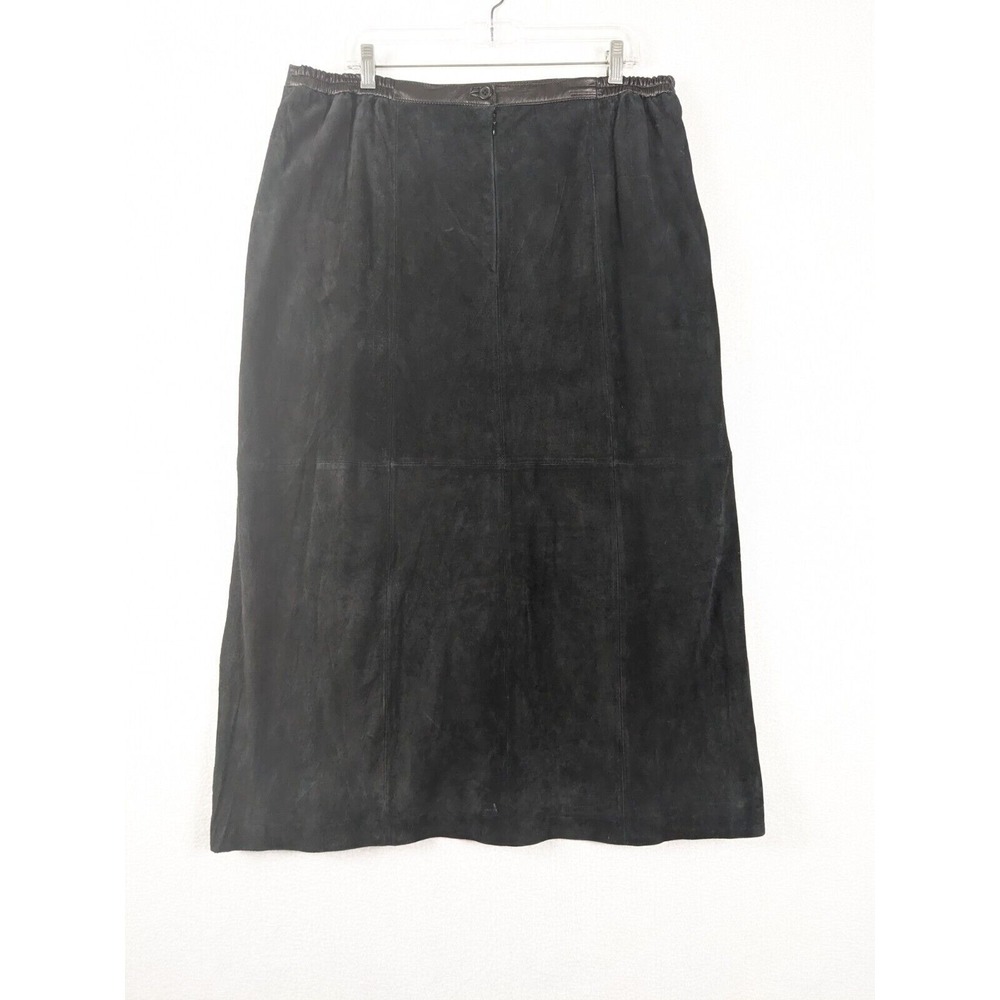 Linea‎ By Louis Dell Olio Womens Maxi Skirt Size 1X Suede Black Tassels Qvc